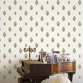 Galerie Wallcoverings Product Code 42515 - Opulence Wallpaper Collection - Green Gold Cream Colours -  
