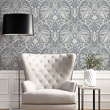 Galerie Wallcoverings Product Code ET12210 - Arts and Crafts Wallpaper Collection - Grey Mauve Cream Colours -  
