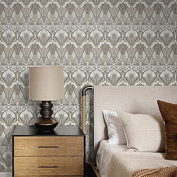 Galerie Wallcoverings Product Code ET12416 - Arts and Crafts Wallpaper Collection - Teal Green Mauve Colours -  