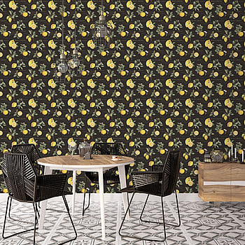 Galerie Wallcoverings Product Code G45411 - Just Kitchens Wallpaper Collection - Black Yellow Colours -  