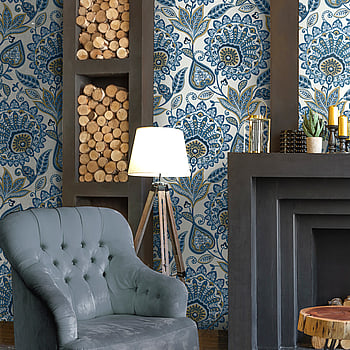 Galerie Wallcoverings Product Code TJ41002 - Mulberry Tree Wallpaper Collection - Blue Colours -  